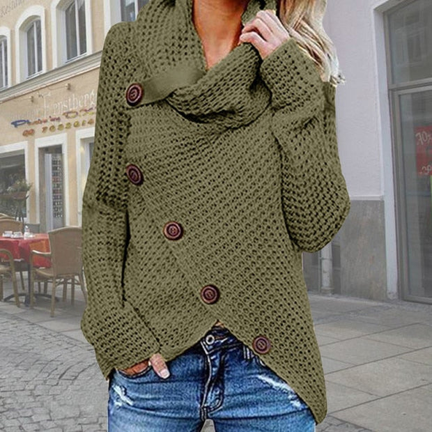 Vintage Oversize Solid Long Sleeve Sweater - MomyMall 5XL / Army Green