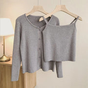 Cardigan Korean Fashion Basic Sleeve Sweater - MomyMall