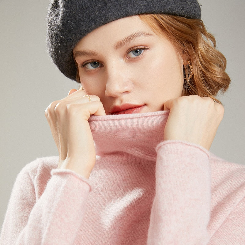 winter Women turtleneck cashmere sweater - MomyMall