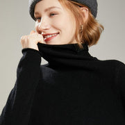 winter Women turtleneck cashmere sweater - MomyMall XL / China / black
