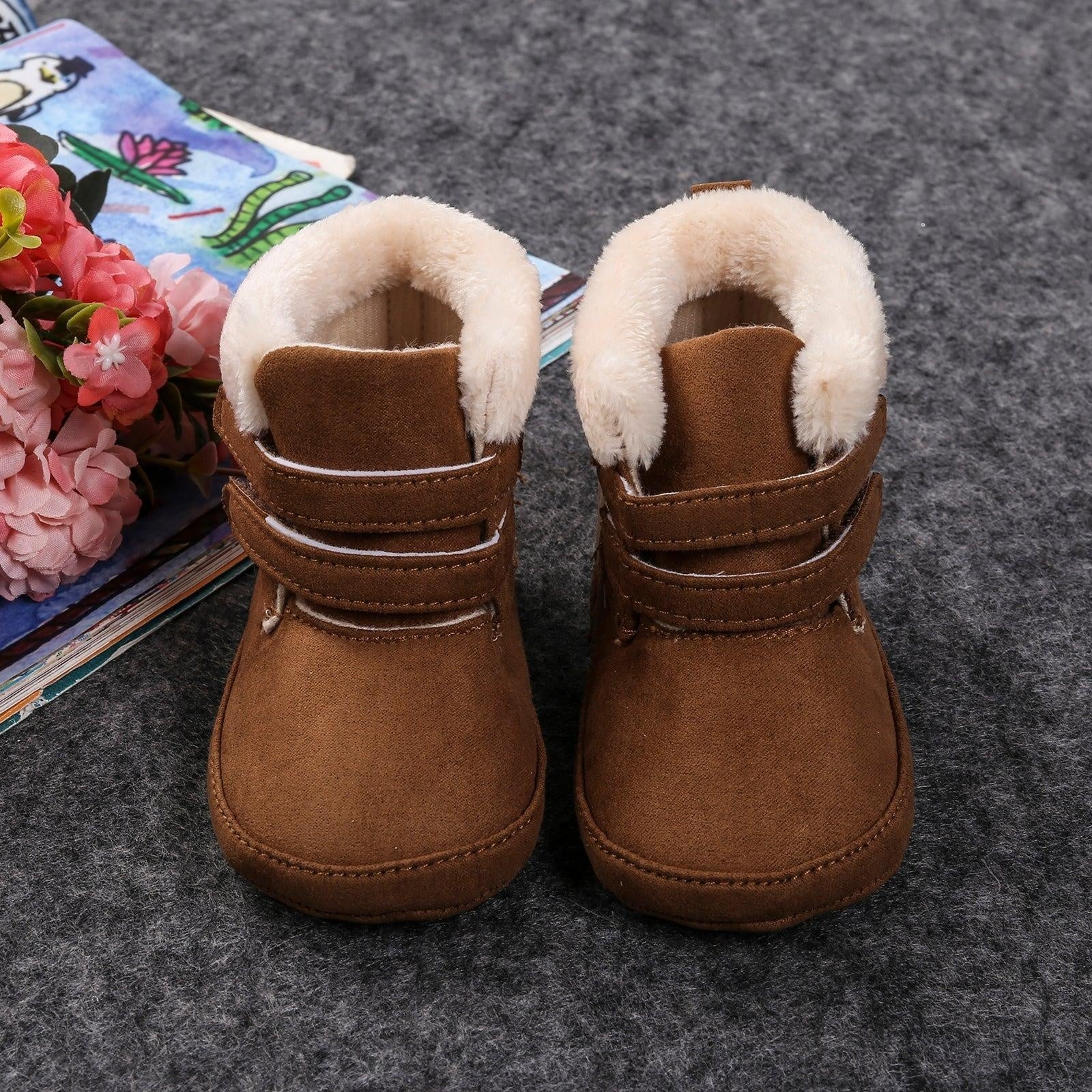 Double Strap Plush Boots