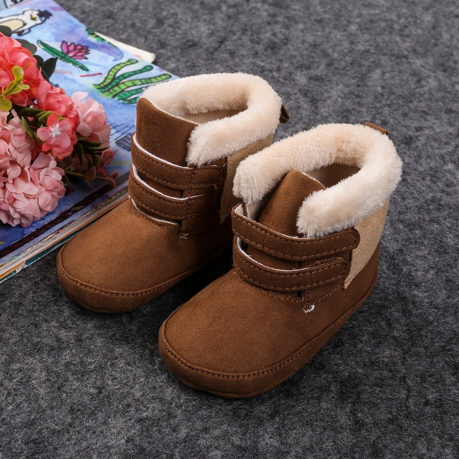 Double Strap Plush Boots