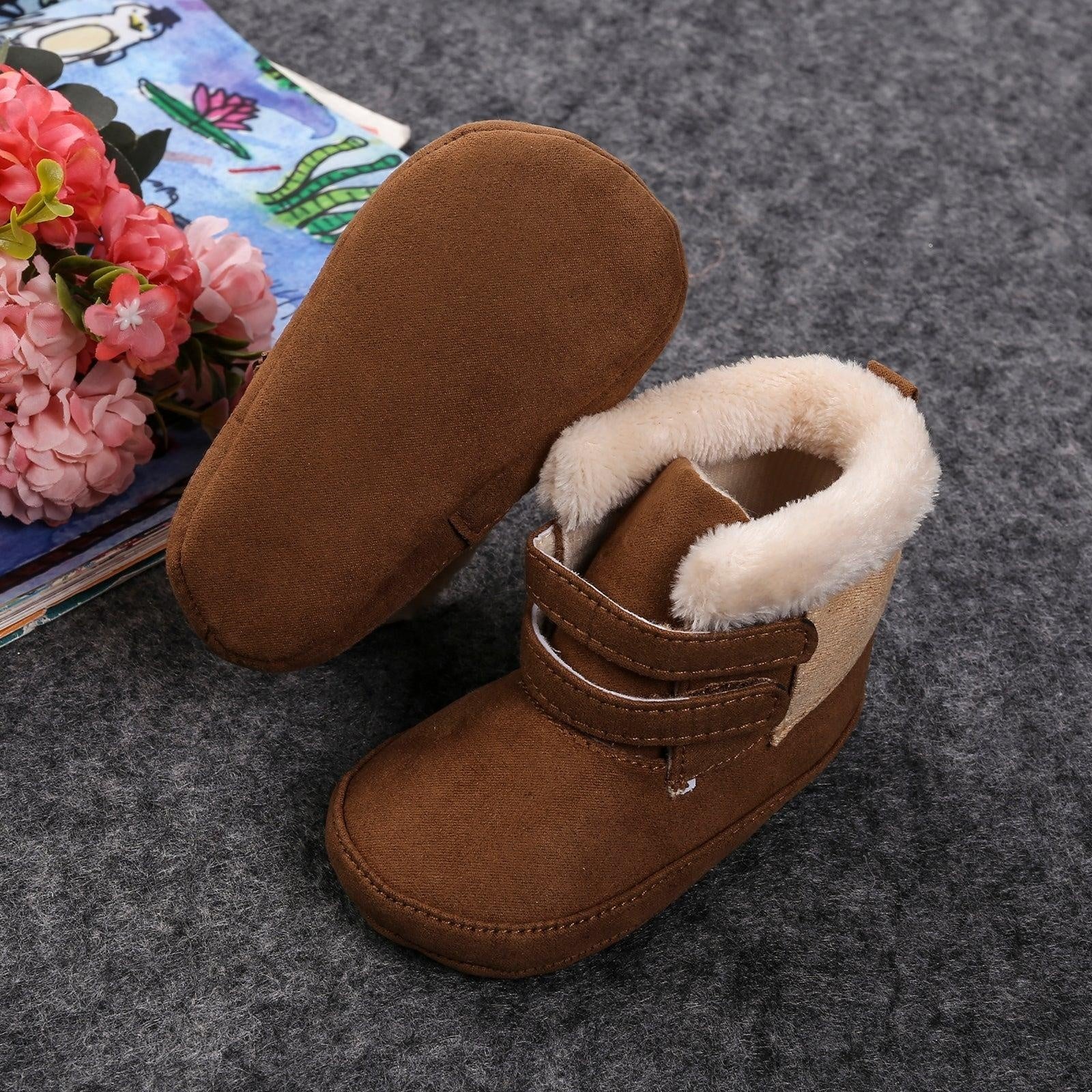 Double Strap Plush Boots