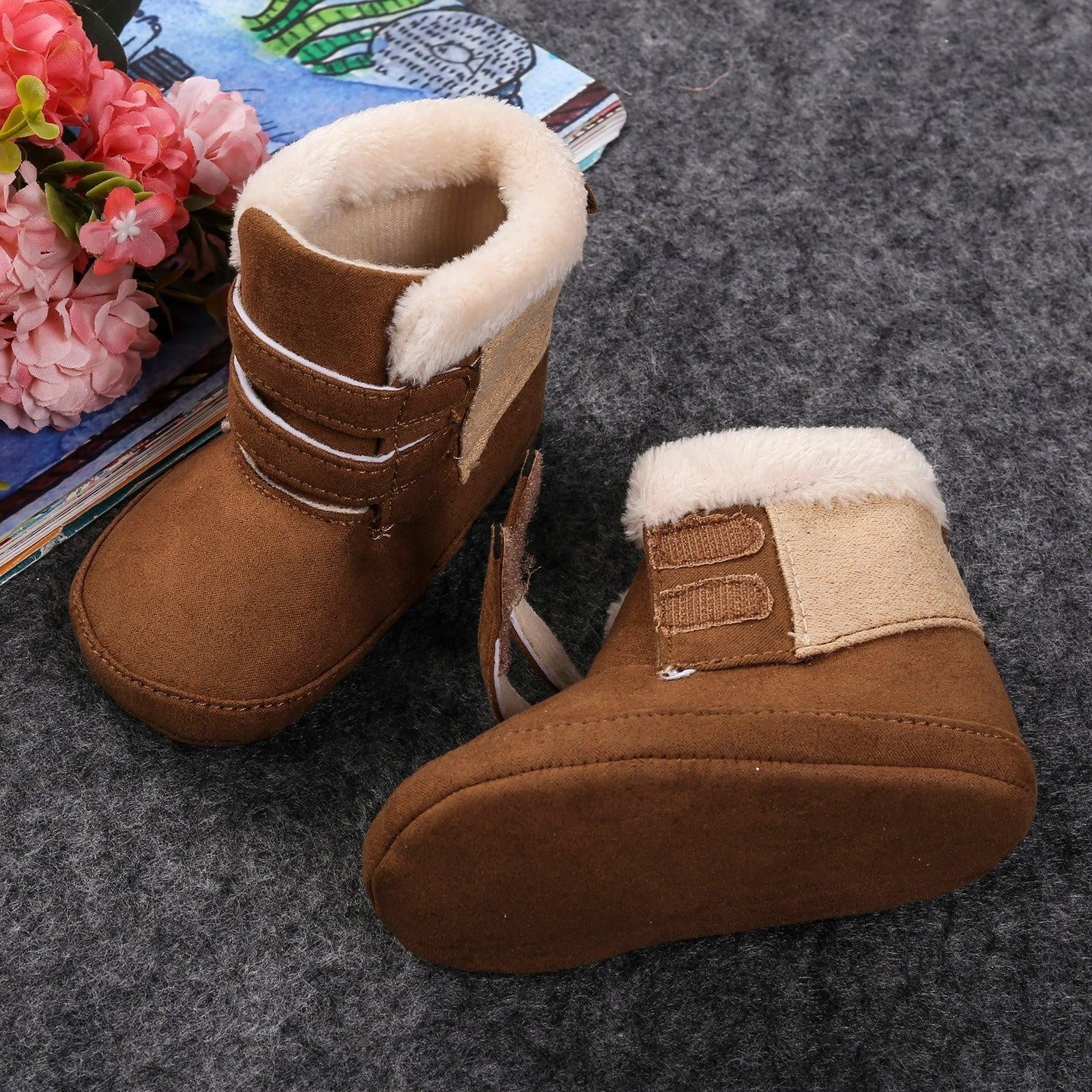 Double Strap Plush Boots