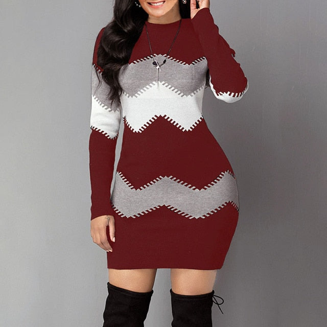 wave striped Casual Long-sleeved thin Sweater - MomyMall RD / S
