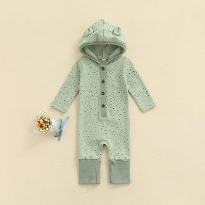 Spotted Bear Ear Hooded Romper