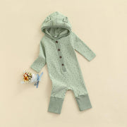 Spotted Bear Ear Hooded Romper