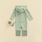 Spotted Bear Ear Hooded Romper