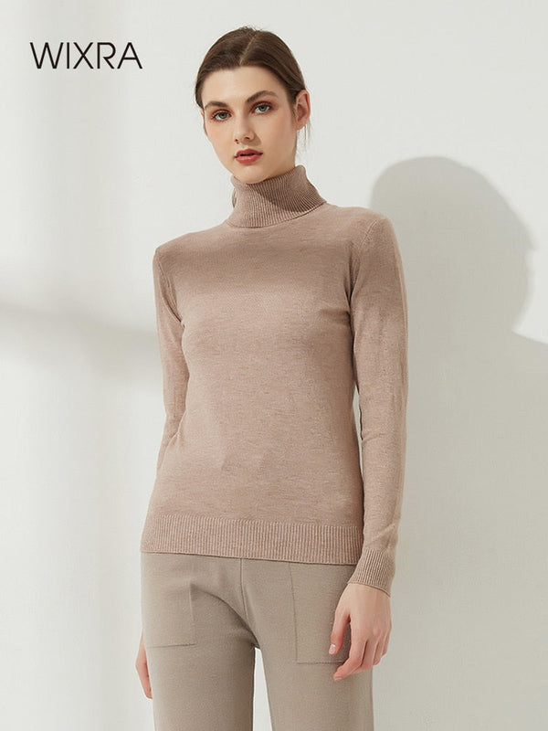 Turtleneck Long Sleeve Sweater - MomyMall