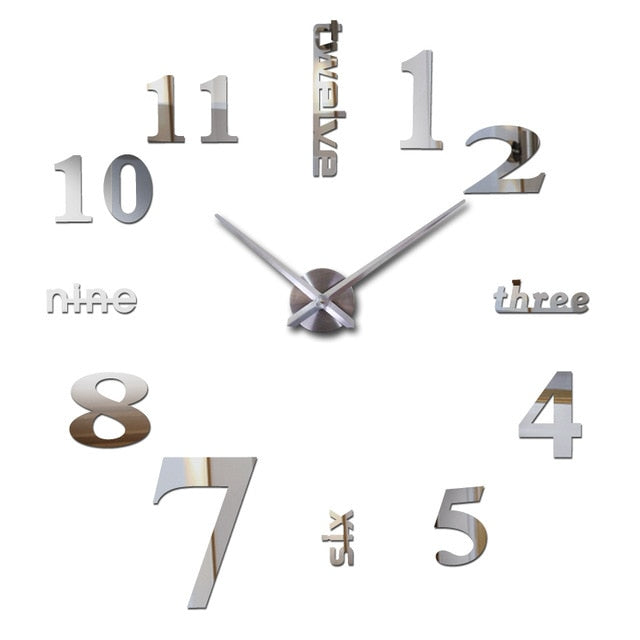 Wall Clock Mirror Home Decor