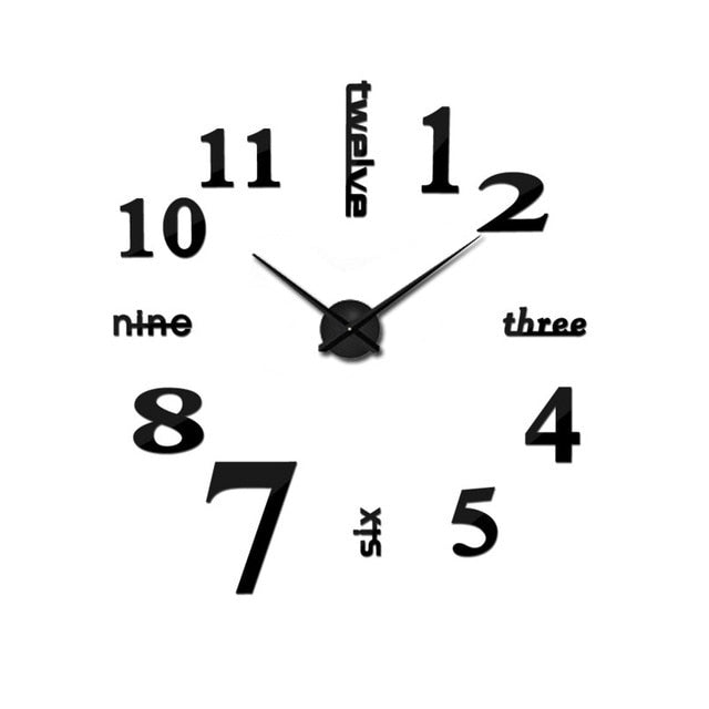 Wall Clock Mirror Home Decor