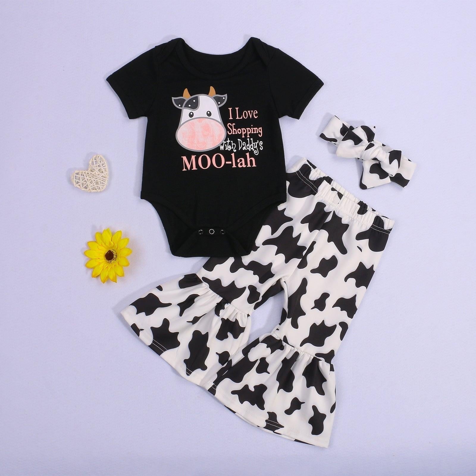 I Love Shopping with Daddy's Moo-lah Cow Outfit