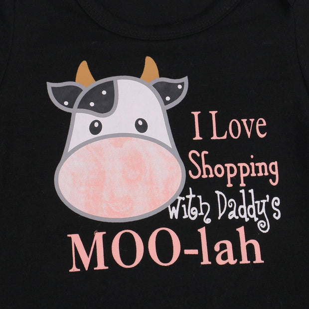 I Love Shopping with Daddy's Moo-lah Cow Outfit