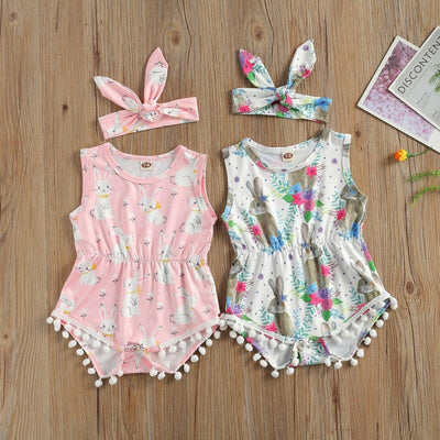 Easter Floral Pompom Onesie