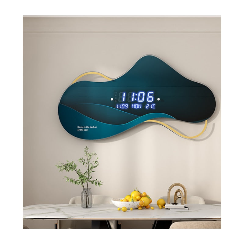 Sticker mural miroir Horloge intelligente