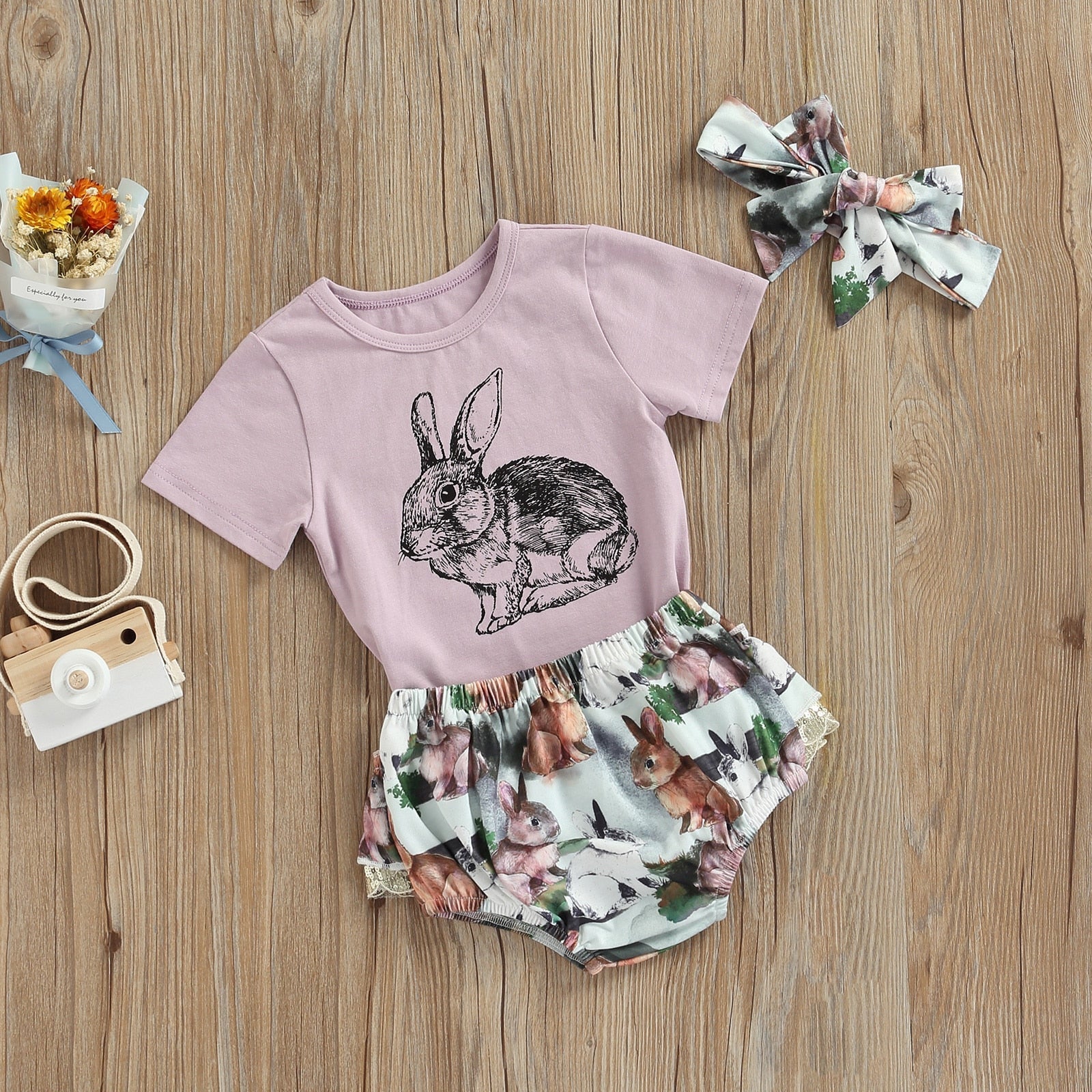 Bunny Rabbit T-shirt & Shorts Outfit