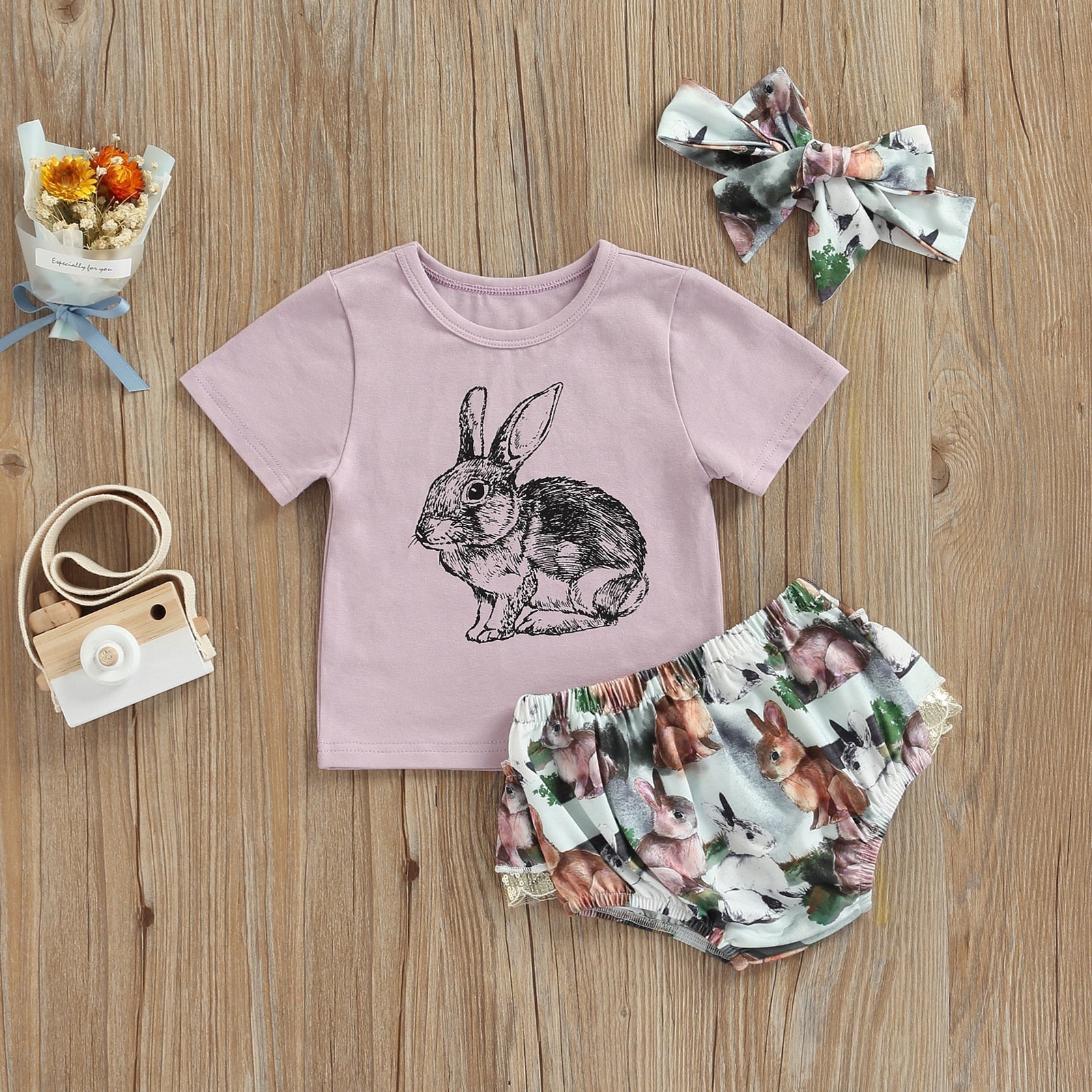 Bunny Rabbit T-shirt & Shorts Outfit