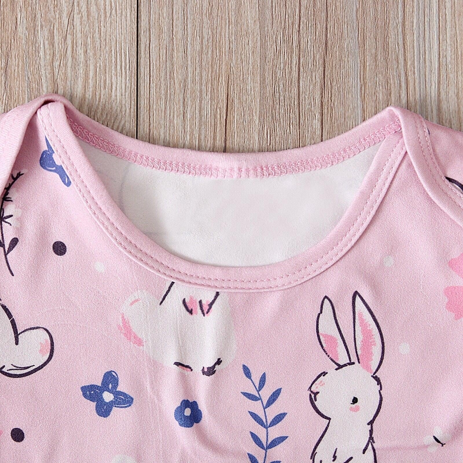 Floral Easter Bunny Romper with Bow