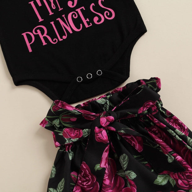 Floral I'm the Oldest I'm a Princess Onesie Outfit