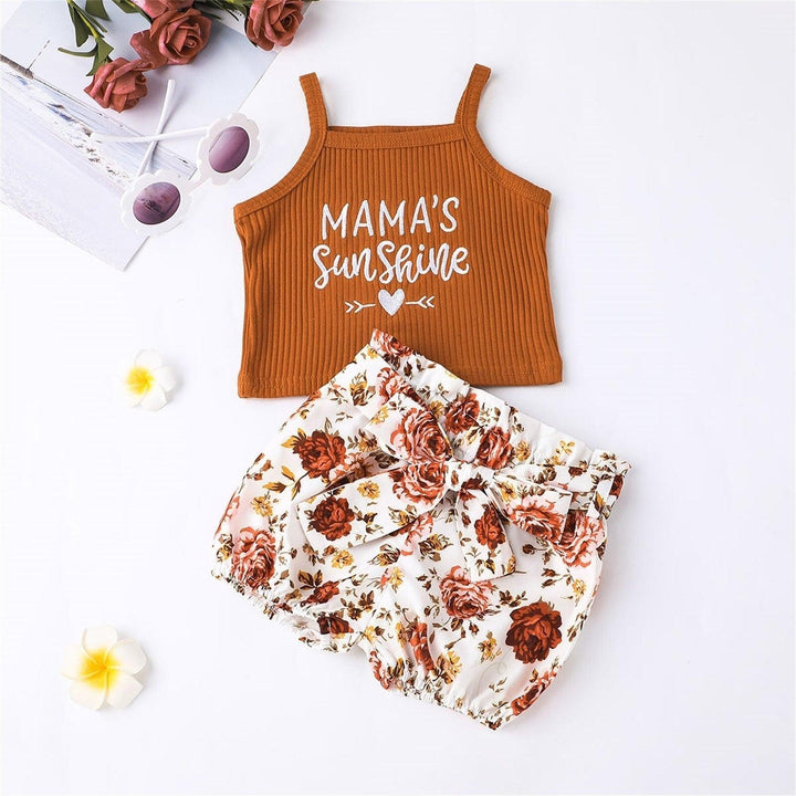 Mama's Sunshine or Auntie is my Bestie Floral Outfit - MomyMall Mama's Sunshine / 6-9 Mo