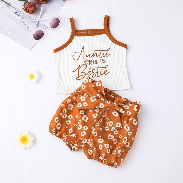 Mama's Sunshine or Auntie is my Bestie Floral Outfit - MomyMall Auntie is My Bestie / 6-9 Mo