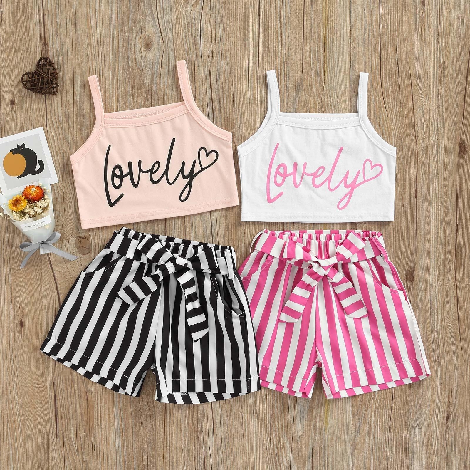 Lovely Crop Top with Candy Shorts - MomyMall