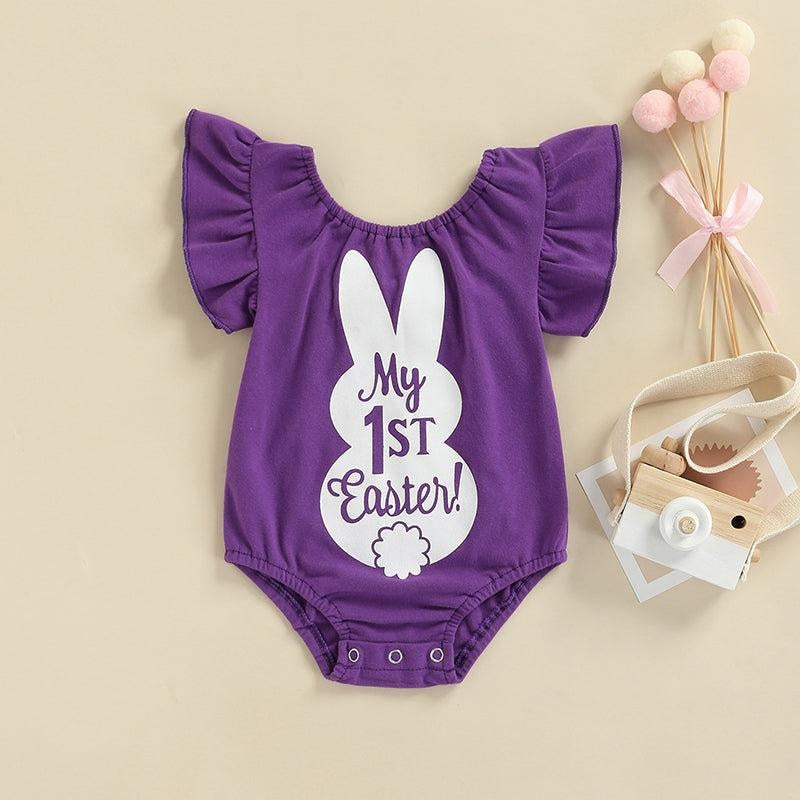 My 1st Easter Ruffle Onesie - MomyMall Purple / 0-3 Mo