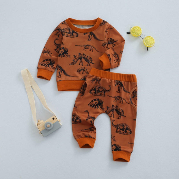 Dinosaur Jogger Set - MomyMall Brown / 3-6 Mo