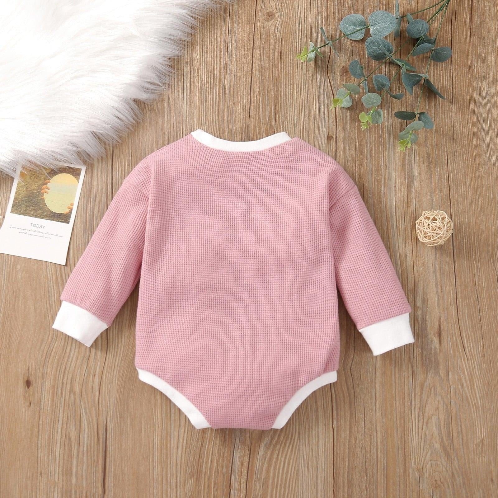 Long Sleeve Sweet Solid Onesie