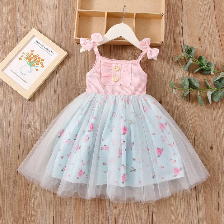 Floral Lace Princess Dress - MomyMall Pink / 3-6 Mo