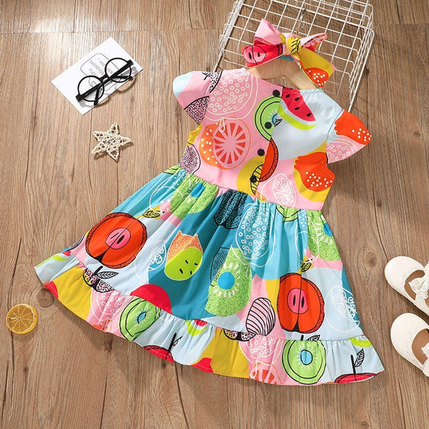 Fruit Swing Dress with Bow - MomyMall
