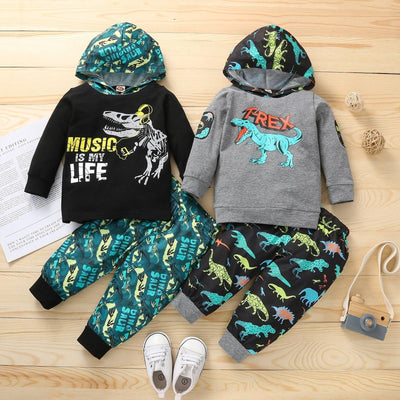 Dinosaur Hoodie & Pants Outfit - MomyMall