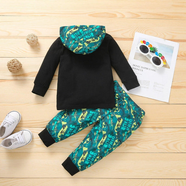 Dinosaur Hoodie & Pants Outfit - MomyMall