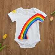 Rainbow Tassel Onesie - MomyMall White / 0-3 Mo