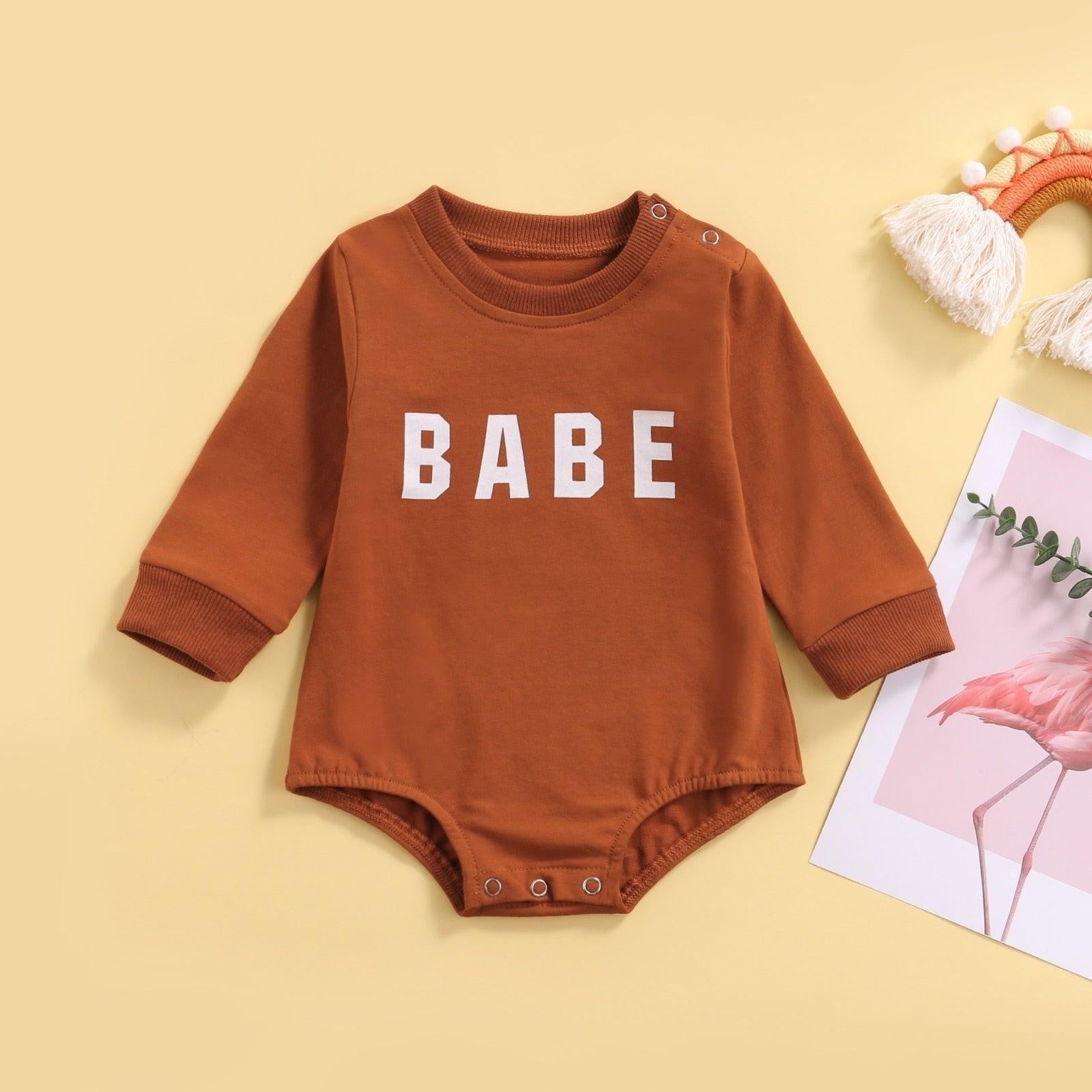 Babe Onesie - MomyMall Brown / 0-3 Mo