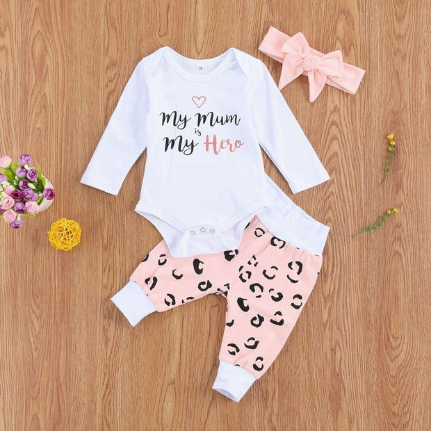 My Mum My Dad My Hero Outfit - MomyMall Pink / Mum / 0-3 Mo