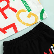 Wild Boy Letter T-shirt & Shorts