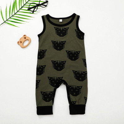 Cool Cat Romper - MomyMall Gray / 6-9 Mo