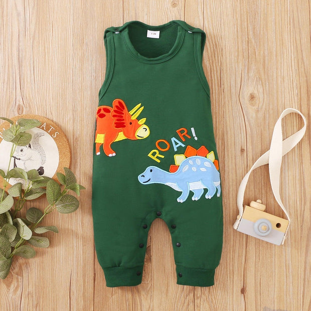 Green Dinosaur Roar Romper - MomyMall Green / 3-6 Mo