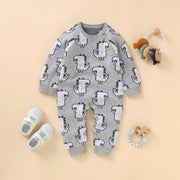 Gray Knitted Dinosaur Romper