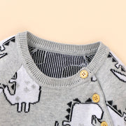 Gray Knitted Dinosaur Romper