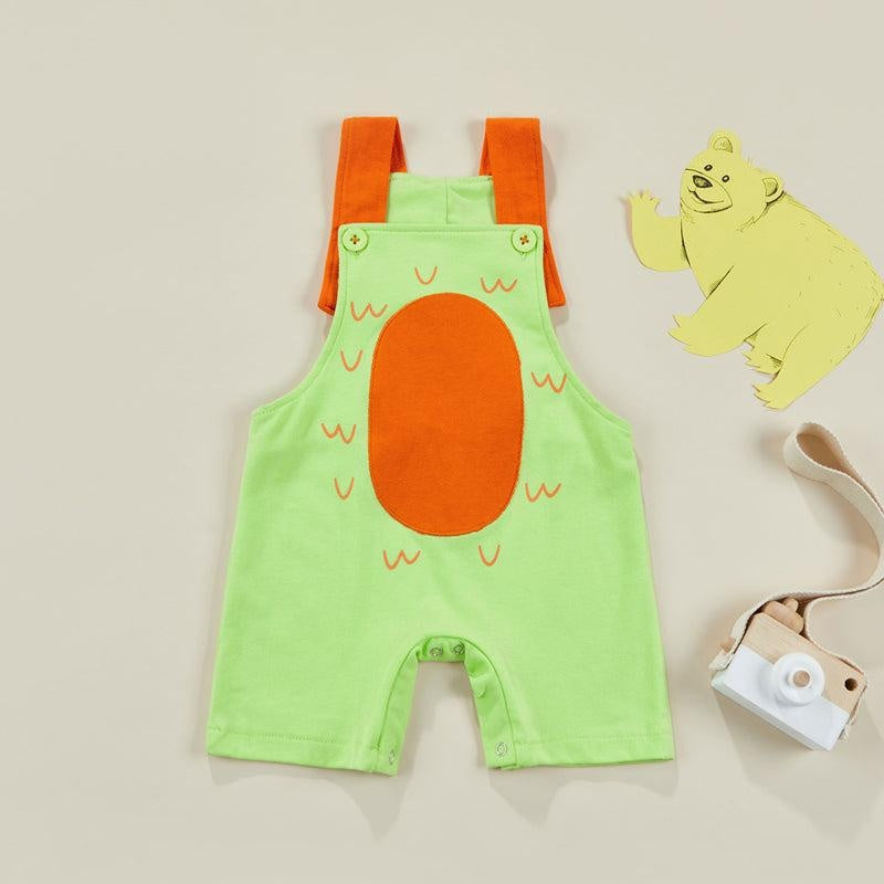 Overalls Dinosaur Romper - MomyMall Light Green / 3-6 Mo