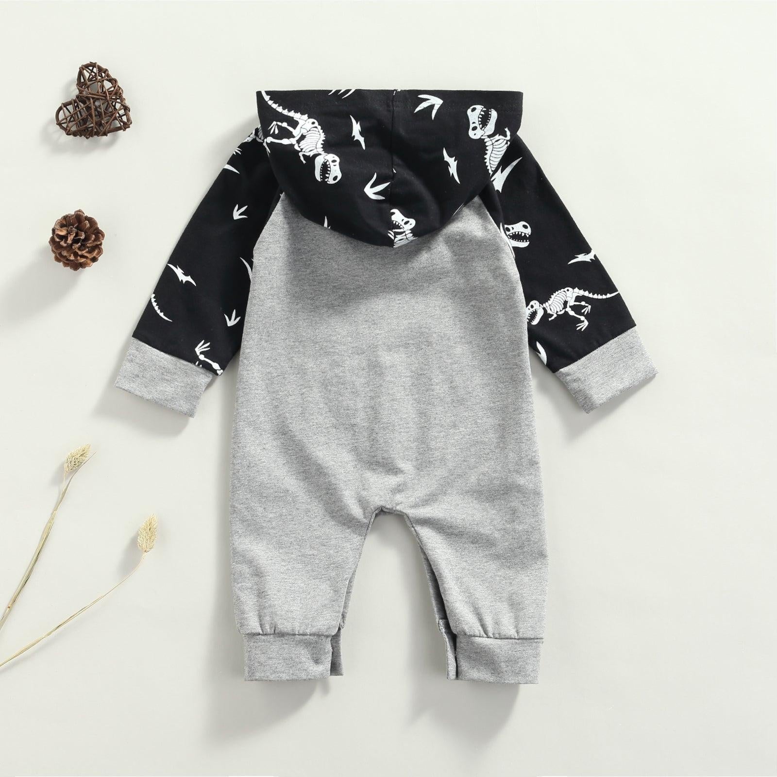 Dinosaur Skeleton Hoodie Romper - MomyMall