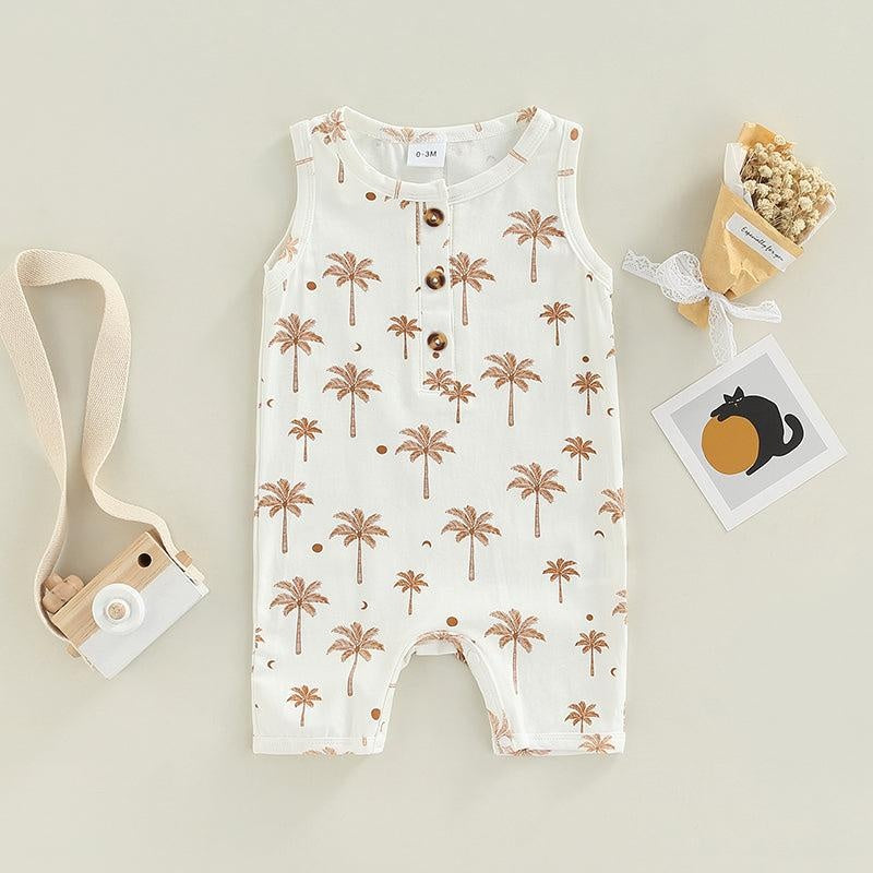 Beach Boy Onesie (5 Patterns) - MomyMall White Palm Trees / 0-3 Mo