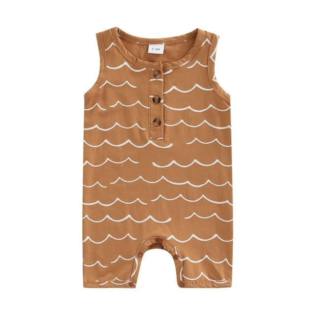 Beach Boy Onesie (5 Patterns) - MomyMall Brown Waves / 0-3 Mo