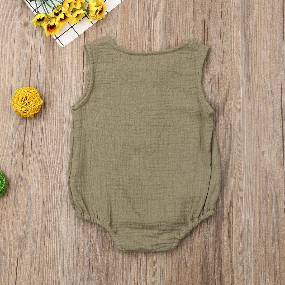 Sleeveless Button Onesie - MomyMall