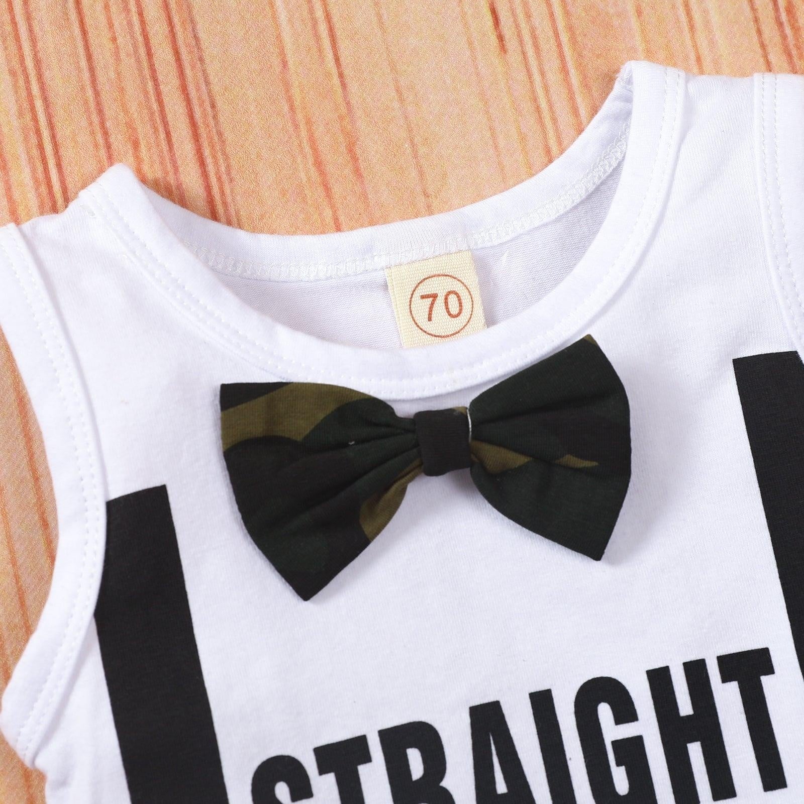 Straight Outta Timeout Bow Tie Camouflage Outfit - MomyMall