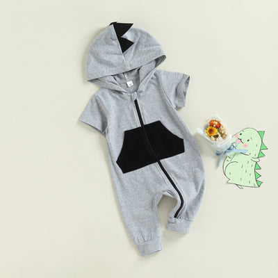 Dinosaur Hoodie Pocket Romper