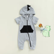 Dinosaur Hoodie Pocket Romper