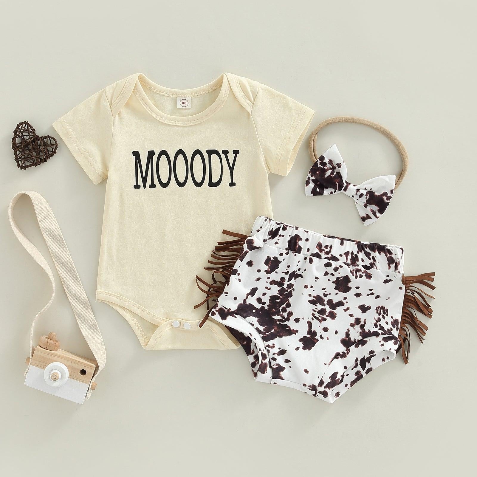 Moody Onesie with Tassel Bloomers & Bow